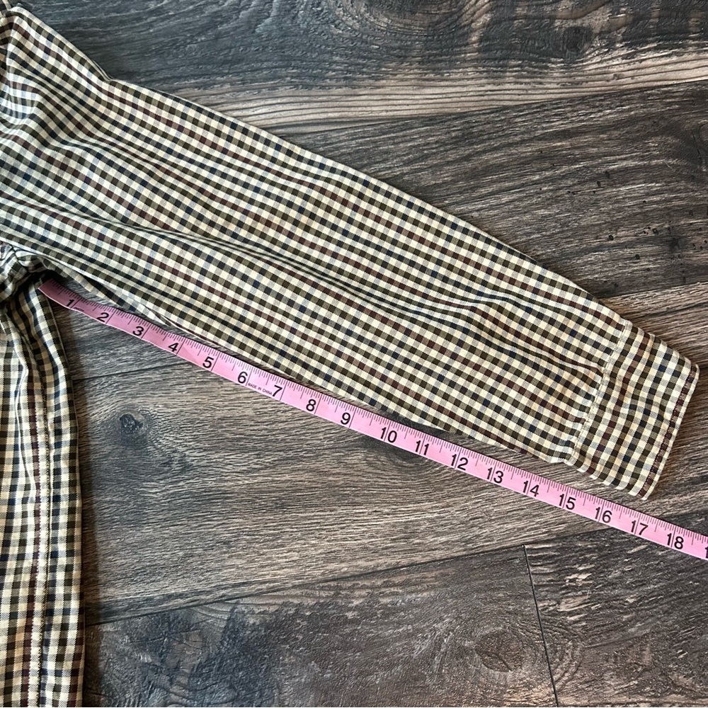 Wax London Tan Plaid Casual Button Down Shirt Long Sleeve Men’s Small - Picture 8 of 8